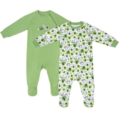 Bornino 2er-Pack Schlafoveralls Elefanten gruen Bornino 2er-Pack Schlafoveralls Elefanten gruen