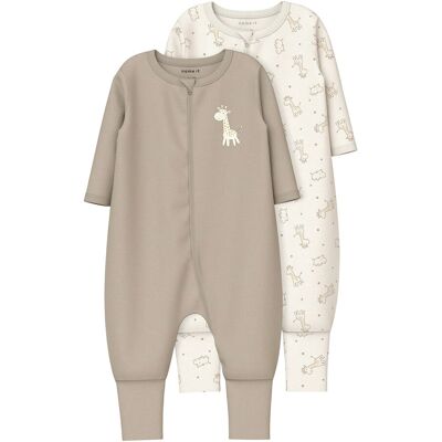name it 2er-Pack Schlafoveralls mit Klappfuß Giraffen beige natur name it 2er-Pack Schlafoveralls mit Klappfuß Giraffen beige natur