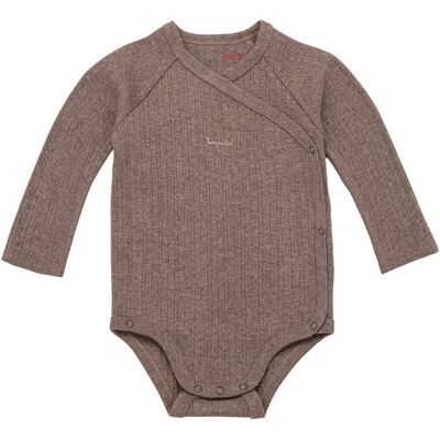 Bornino Wickelbody langarm Rippqualität braun Bornino Wickelbody langarm Rippqualität braun