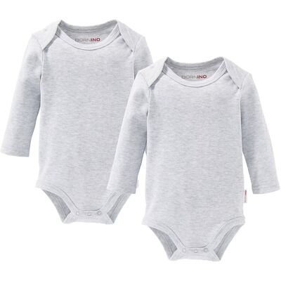 Bornino 2er-Pack Bodys langarm grau Bornino 2er-Pack Bodys langarm grau