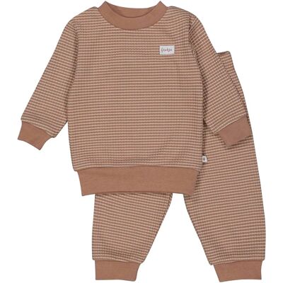Feetje 2-tlg. Set Sweatshirt und Jogginghose Waffelpiqué-Optik braun Feetje 2-tlg. Set Sweatshirt und Jogginghose Waffelpiqué-Optik braun
