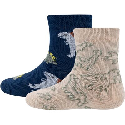 Ewers 2er-Pack Socken Dinos beige blau Ewers 2er-Pack Socken Dinos beige blau