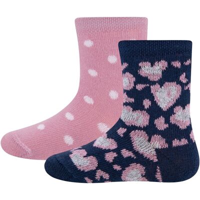 Ewers 2er-Pack Socken Leoprint-Herzen blau rosa Ewers 2er-Pack Socken Leoprint-Herzen blau rosa