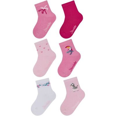 Sterntaler 6er-Pack Socken Blumen Tiere Herzen rosa weiss Sterntaler 6er-Pack Socken Blumen Tiere Herzen rosa weiss