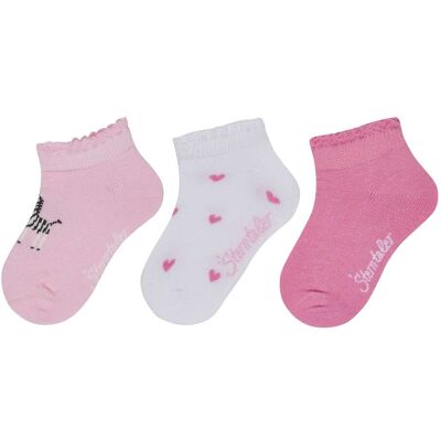 Sterntaler 3er-Pack Sneakersocken Zebra Herzen rosa weiss Sterntaler 3er-Pack Sneakersocken Zebra Herzen rosa weiss
