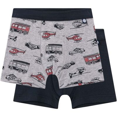 Sanetta 2er-Pack Boxershorts Fahrzeuge grau blau Sanetta 2er-Pack Boxershorts Fahrzeuge grau blau