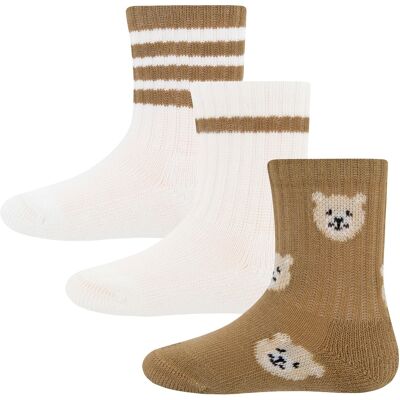 Ewers 3er-Pack Socken Bär Ringel natur braun Ewers 3er-Pack Socken Bär Ringel natur braun