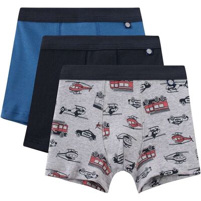 Sanetta 3er-Pack Boxershorts Fahrzeuge grau blau Sanetta 3er-Pack Boxershorts Fahrzeuge grau blau