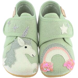 Living Kitzbühel Hausschuhe mit Klettverschluss Einhorn gruen Living Kitzbühel Hausschuhe mit Klettverschluss Einhorn gruen
