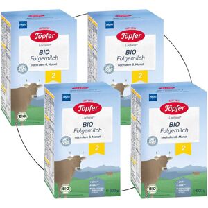 Töpfer Bundle 4er Pack Bio Folgemilch 2 600g beige Töpfer Bundle 4er Pack Bio Folgemilch 2 600g beige