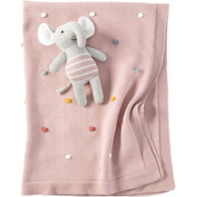 BORNINO HOME Babydecken-Set mit Greifling Elefant 80x100 cm rosa BORNINO HOME Babydecken-Set mit Greifling Elefant 80x100 cm rosa
