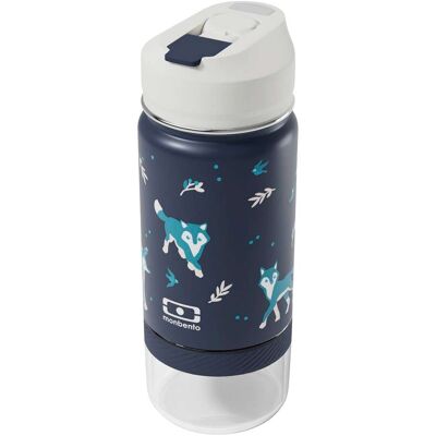 Monbento 2 in 1 Trinkflasche mit Strohhalm 300ml + Snackbox 120ml blau Monbento 2 in 1 Trinkflasche mit Strohhalm 300ml + Snackbox 120ml blau
