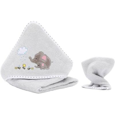 Fillikid - Elefant grey - Kapuzenhandtuch - Babypflegeset Fillikid - Elefant grey - Kapuzenhandtuch - Babypflegeset