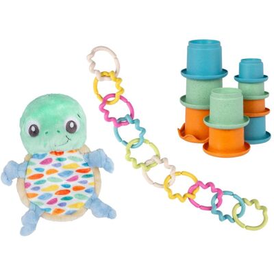 Playgro Geschenkset Schmusetuch Eco Schildkröte mehrfarbig Playgro Geschenkset Schmusetuch Eco Schildkröte mehrfarbig