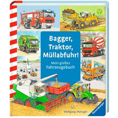 Ravensburger Pappbilderbuch Bagger, Traktor, Müllabfuhr! Mein großes Fahrzeugbuch mehrfarbig Ravensburger Pappbilderbuch Bagger, Traktor, Müllabfuhr! Mein großes Fahrzeugbuch mehrfarbig