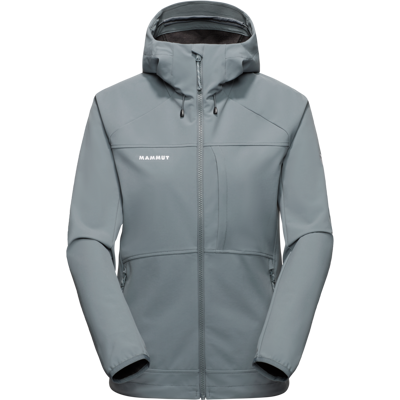 Mammut Softshell-Wanderjacke für jede Saison Ultimate Comfort SO Hooded Jacket Women Grau L Mammut Softshell-Wanderjacke für jede Saison Ultimate Comfort SO Hooded Jacket Women Grau L