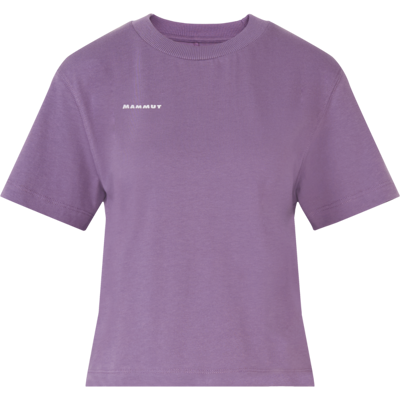 Mammut Kurz geschnittenes Baumwoll-T‑Shirt Base Cropped T-Shirt Women Mini Logo Lila M Mammut Kurz geschnittenes Baumwoll-T‑Shirt Base Cropped T-Shirt Women Mini Logo Lila M