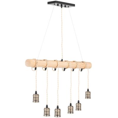 Uniprodo Hängeleuchte - 6 Lichtquellen - Holzträger UNI_LD_22 - Pendelleuchte Uniprodo Hängeleuchte - 6 Lichtquellen - Holzträger UNI_LD_22 - Pendelleuchte