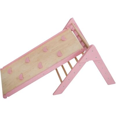 Monkey-Gym Kletterdreieck mit Rutsche Mond - rosa Monkey-Gym Kletterdreieck mit Rutsche Mond - rosa