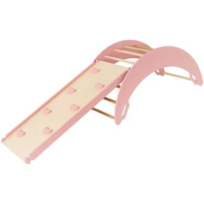 Monkey-Gym Kletterbogen mit Rutsche Mond Plus - rosa Monkey-Gym Kletterbogen mit Rutsche Mond Plus - rosa