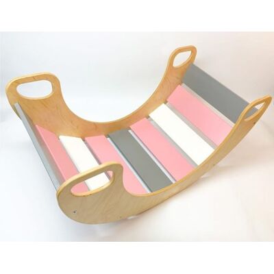 Monkey-Gym Kinderwippe aus Holz Sunny Mehrfarben - rosa-grau Monkey-Gym Kinderwippe aus Holz Sunny Mehrfarben - rosa-grau