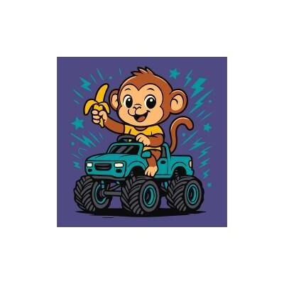 Ideyka Malen nach Zahlen - Affe im Auto (Kinder) Ideyka Malen nach Zahlen - Affe im Auto (Kinder)