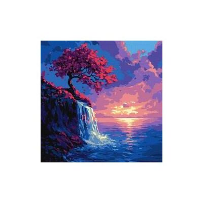 Ideyka Malen nach Zahlen - Sakura im Bach 40x40 Ideyka Malen nach Zahlen - Sakura im Bach 40x40
