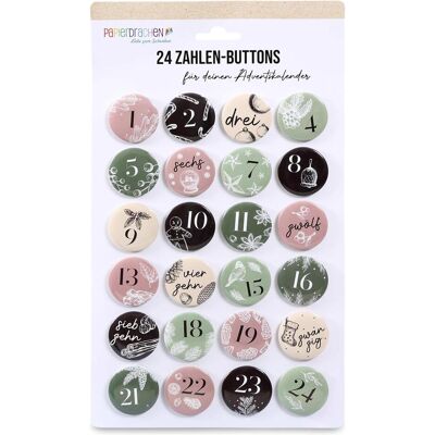 Papierdrachen Button Zahlen Pastell Papierdrachen Button Zahlen Pastell