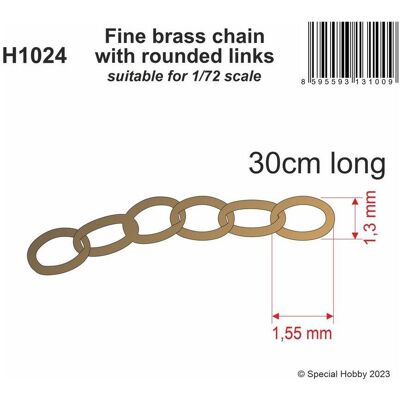 CMK Fine brass chain with rounded links - suitable for 1/72 scale CMK Fine brass chain with rounded links - suitable for 1/72 scale