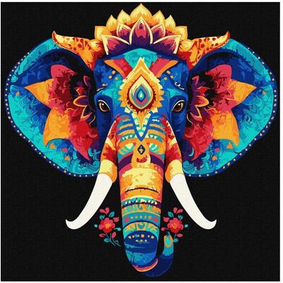Ideyka Malen nach Zahlen - Der geheimnisvolle Elefant 30 x 30 cm Ideyka Malen nach Zahlen - Der geheimnisvolle Elefant 30 x 30 cm