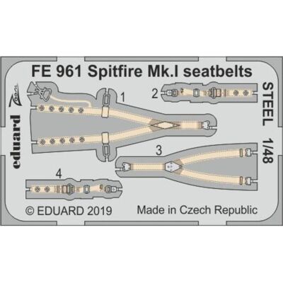 Eduard Spitfire Mk.I seatbelts STEEL f. Tamiya Eduard Spitfire Mk.I seatbelts STEEL f. Tamiya