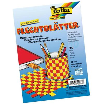 Folia, Bastelpapier, Flechtblätter aus Glanzpapier (46 g/m², 10x) Folia, Bastelpapier, Flechtblätter aus Glanzpapier (46 g/m², 10x)