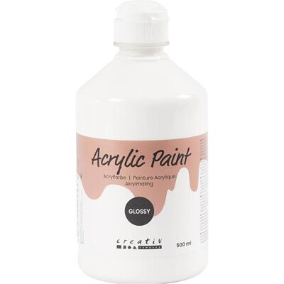 Creativ Company, Künstlerfarbe + Bastelfarbe, Akrylmaling A-Color 01 - blank, hvid, 500 ml (500 ml) Creativ Company, Künstlerfarbe + Bastelfarbe, Akrylmaling A-Color 01 - blank, hvid, 500 ml (500 ml)