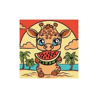 Ideyka Malen nach Zahlen - Giraffe und Wassermelone 25x25cm Ideyka Malen nach Zahlen - Giraffe und Wassermelone 25x25cm