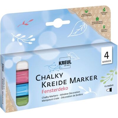 Kreul, Marker, Kreidemarker Chalky, Medium, 4er-Set Fensterdeko (4x) Kreul, Marker, Kreidemarker Chalky, Medium, 4er-Set Fensterdeko (4x)