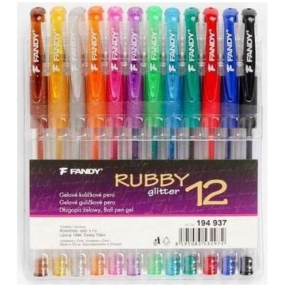 Andy, Malstifte, Ruby Glitzer-Gelstift, 12 Farben (12x) Andy, Malstifte, Ruby Glitzer-Gelstift, 12 Farben (12x)