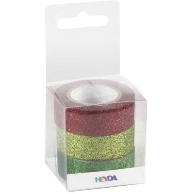 Heyda, Washi Tape, Rubans adhésifs pailletés - Noël Heyda, Washi Tape, Rubans adhésifs pailletés - Noël