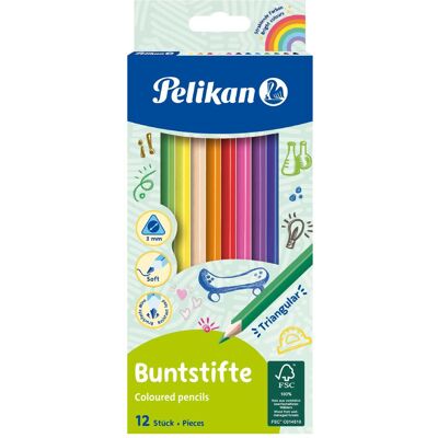 Pelikan Malstifte, Buntstifte dünn dreikant (12x) Pelikan Malstifte, Buntstifte dünn dreikant (12x)