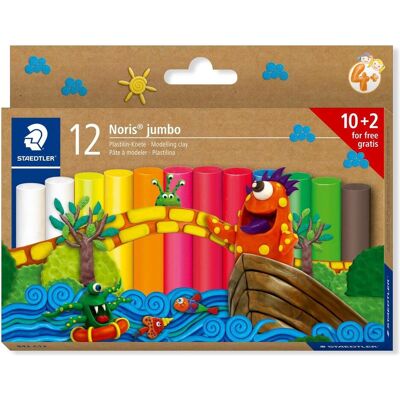 Staedtler Modelliermasse, Noris jumbo Plastilin-Knete 12 Farben Staedtler Modelliermasse, Noris jumbo Plastilin-Knete 12 Farben