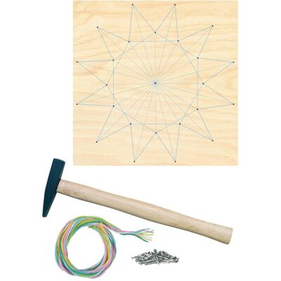 Pebaro Nagelbild-Set, Fadenbild, Fadenspannbild, String Art Bastelset mit Motiv Stern I Pebaro Nagelbild-Set, Fadenbild, Fadenspannbild, String Art Bastelset mit Motiv Stern I