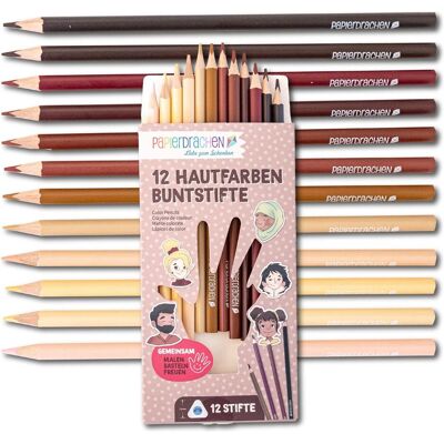 Papierdrachen, Malstifte, Buntstifte in Hautfarben (12x) Papierdrachen, Malstifte, Buntstifte in Hautfarben (12x)
