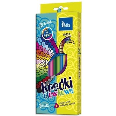 Tetis, Malstifte, Tetiski dreieckige Buntstifte 12 Farben KT003-AB (12x) Tetis, Malstifte, Tetiski dreieckige Buntstifte 12 Farben KT003-AB (12x)