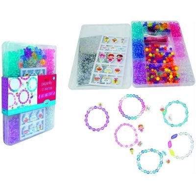 ODS Peperilla - Art & Craft Jewelery Set rectangular case measuring 18.5 x 13 x 2 cm with beads and char ODS Peperilla - Art & Craft Jewelery Set rectangular case measuring 18.5 x 13 x 2 cm with beads and char