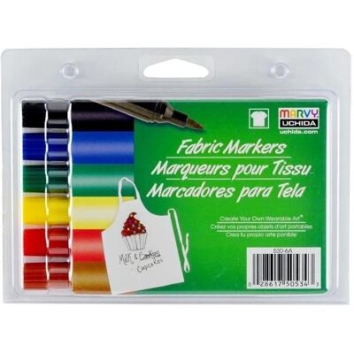 Marvy, Marker, Primäre Textilmarker, 6 Farben (6x) Marvy, Marker, Primäre Textilmarker, 6 Farben (6x)