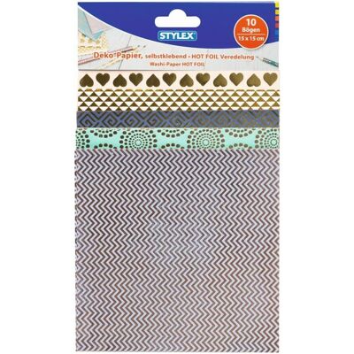 Stylex, Bastelpapier, Selbstklebendes Deko-Papier, Hot Foil (10x) Stylex, Bastelpapier, Selbstklebendes Deko-Papier, Hot Foil (10x)