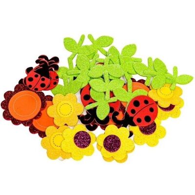 Brewis, Sticker, Schaumstoffaufkleber - Blumen und Marienkäfer 32 Stk (32 Sticker) Brewis, Sticker, Schaumstoffaufkleber - Blumen und Marienkäfer 32 Stk (32 Sticker)