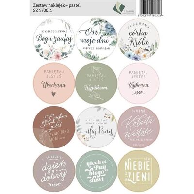 Szaron, Sticker, Aufkleberset - Pastell (12 Sticker) Szaron, Sticker, Aufkleberset - Pastell (12 Sticker)