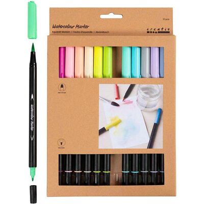 Creativ Company, Marker, Aquarellmarker 2+ 4-8 mm, 12 Stück, Strichstärke: 2 (12x) Creativ Company, Marker, Aquarellmarker 2+ 4-8 mm, 12 Stück, Strichstärke: 2 (12x)