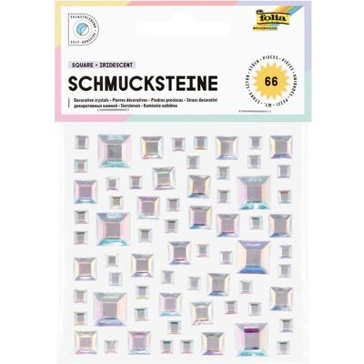 Folia Schmucksteine SQUARE IRIDESCENT, selbstklebend Folia Schmucksteine SQUARE IRIDESCENT, selbstklebend
