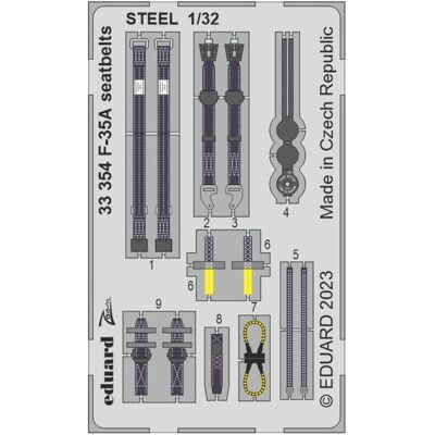 Eduard F-35A seatbelts STEEL 1/32 TRUMPETER Eduard F-35A seatbelts STEEL 1/32 TRUMPETER